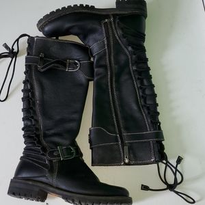 Harley Davidson 8 High top black leather boots